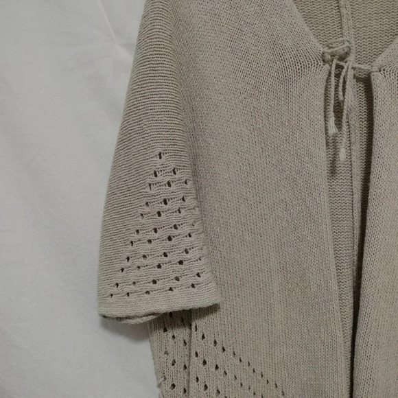 Unbranded Linen Blend 1/2 Sleeves Knit Cardigan  Tie  Side  Sz XL - Picture 4 of 9